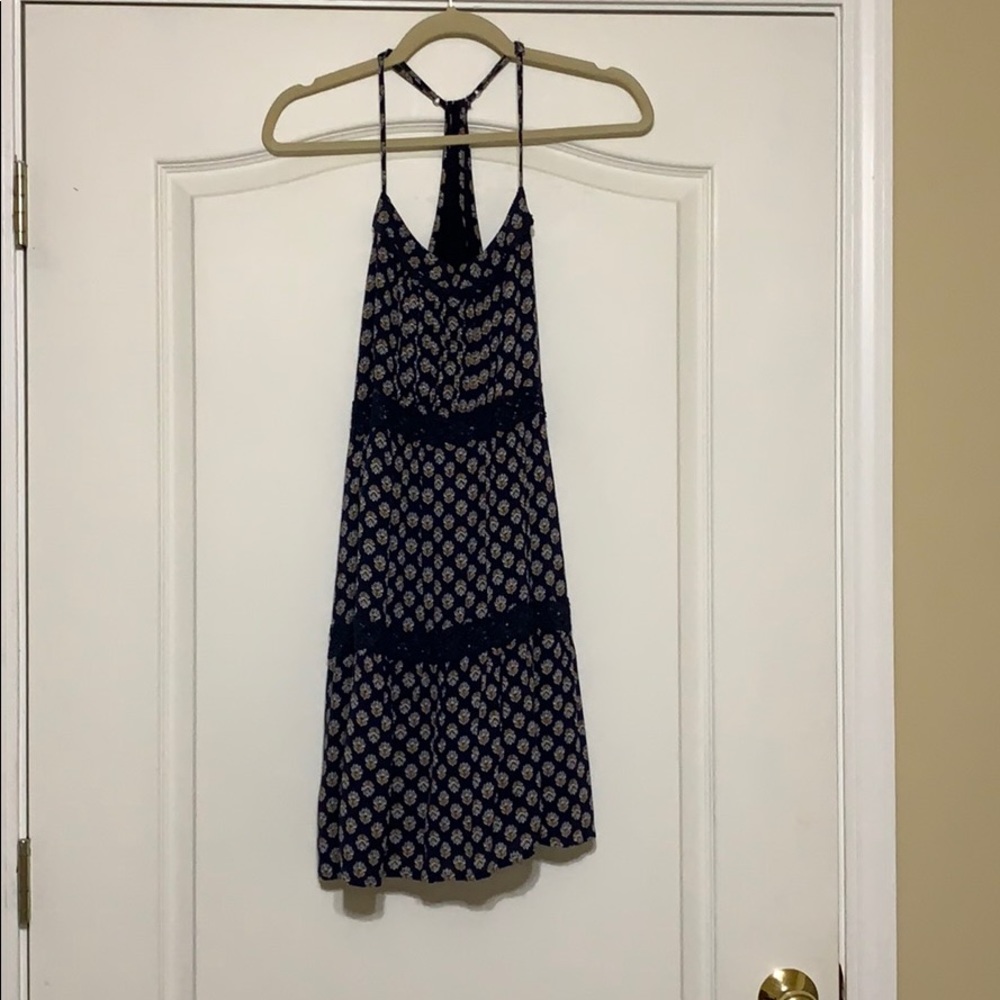 Blue patterned hollister dress! Great condition!